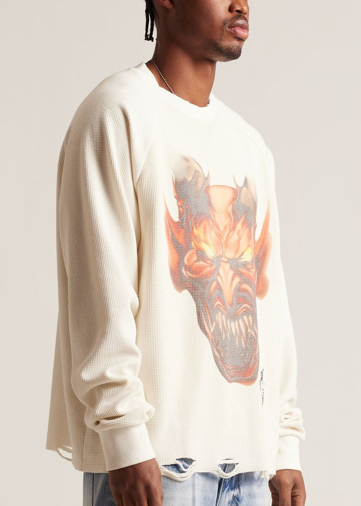 INFERNO L/S WAFFLE KNIT CREWNECK