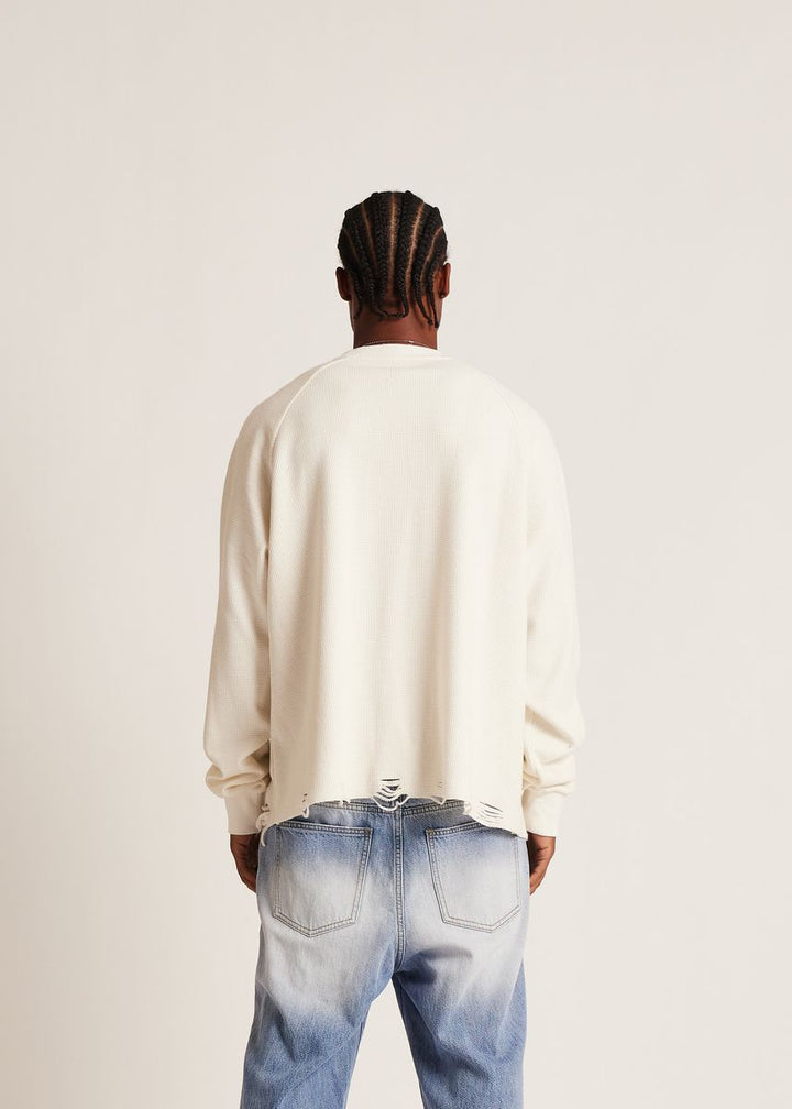 INFERNO L/S WAFFLE KNIT CREWNECK