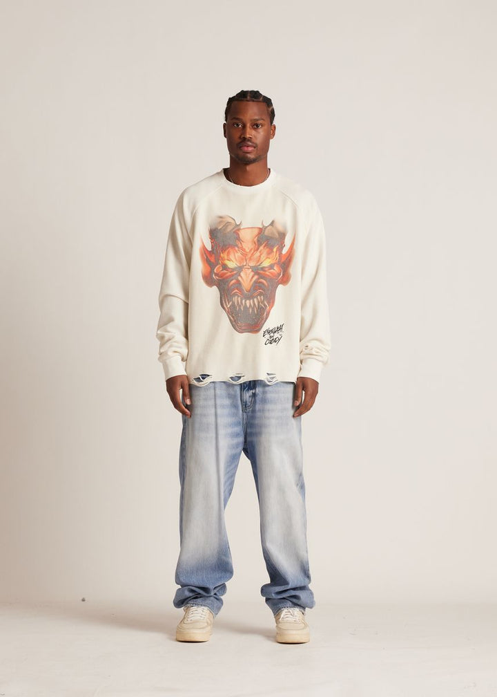 INFERNO L/S WAFFLE KNIT CREWNECK