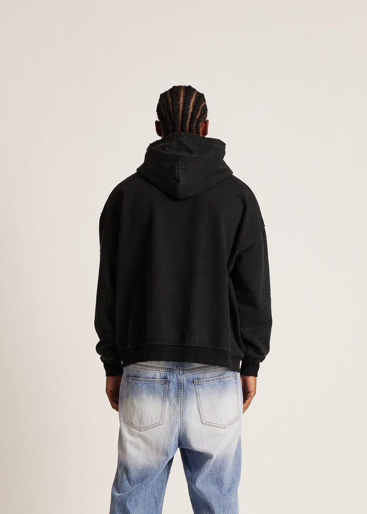 "E" STUDDED OVERSIZED HOODIE