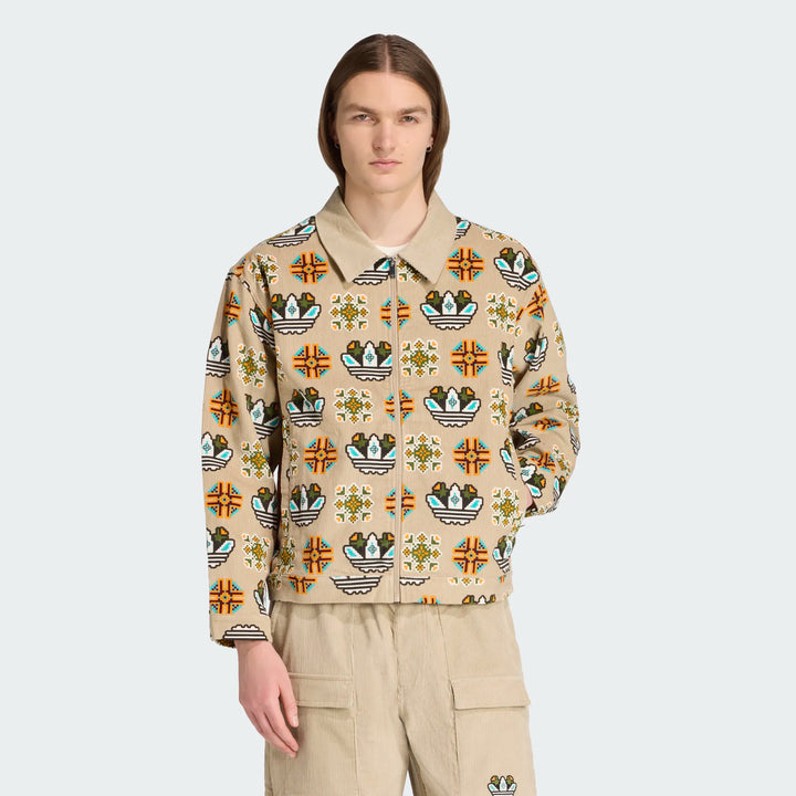 TREFOIL MONOGRAM LOGO COACH JACKET "TRACE KHAKI"