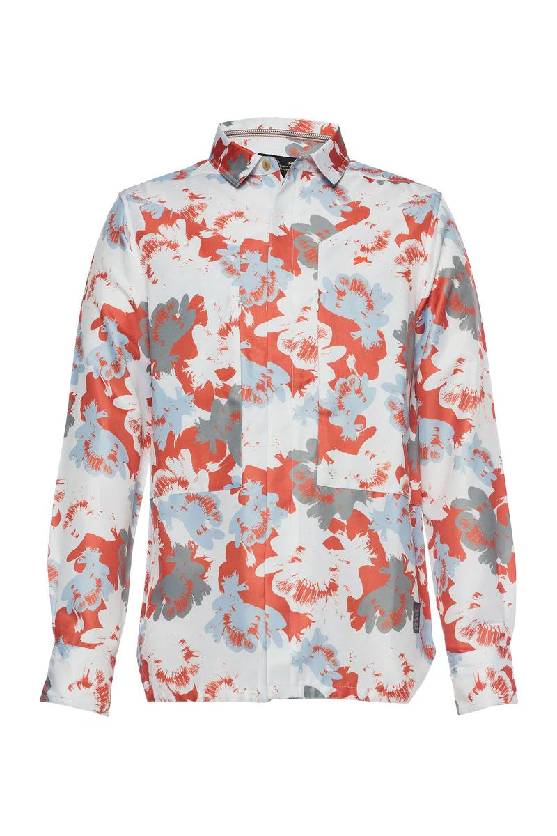 A. TIZIANO DANNY PRINTED WOVEN SHIRT