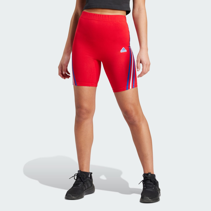 adidas Future Icons 3-Stripes Women's Biker Shorts - Better Scarlet