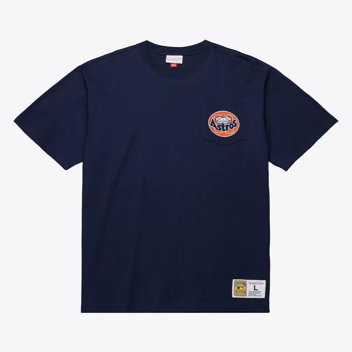 HOUSTON ASTROS VINTAGE LOGO DOUBLE HIT POCKET TEE