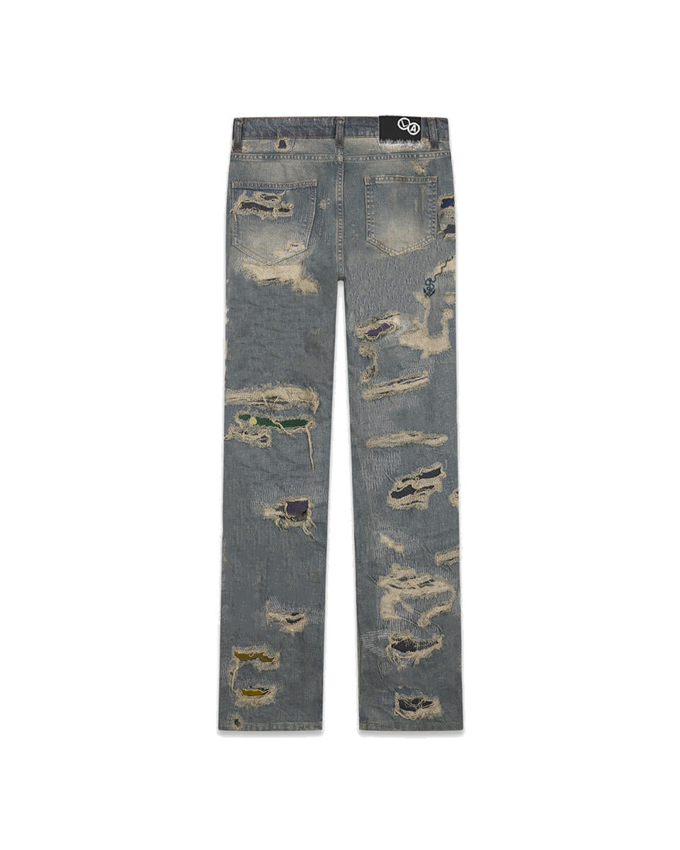 DETERIORATE - COLORED PATCH BASIC BORO DENIM (DIRTY BLUE)
