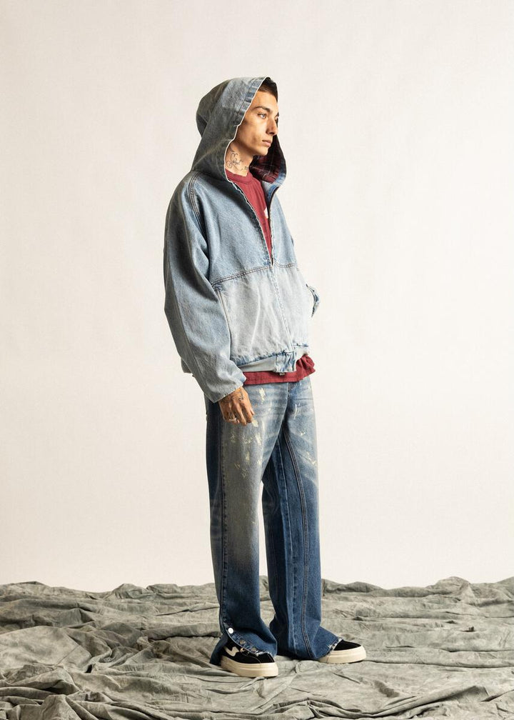 DENIM TWIN NEEDLE JACKET