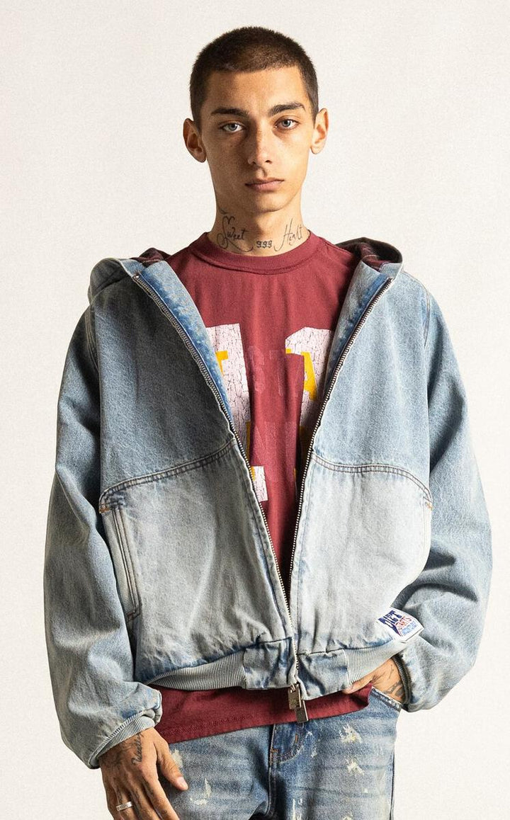 DENIM TWIN NEEDLE JACKET