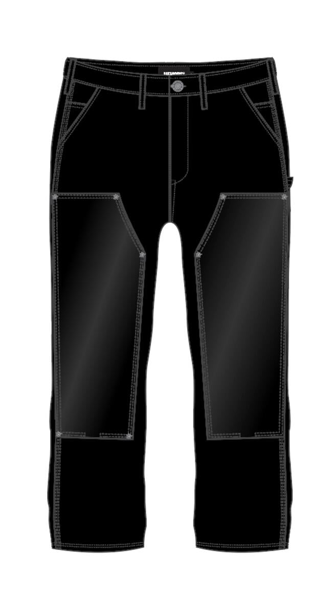 NYLON LEATHER DOUBLE KNEE PANT (BLACK)