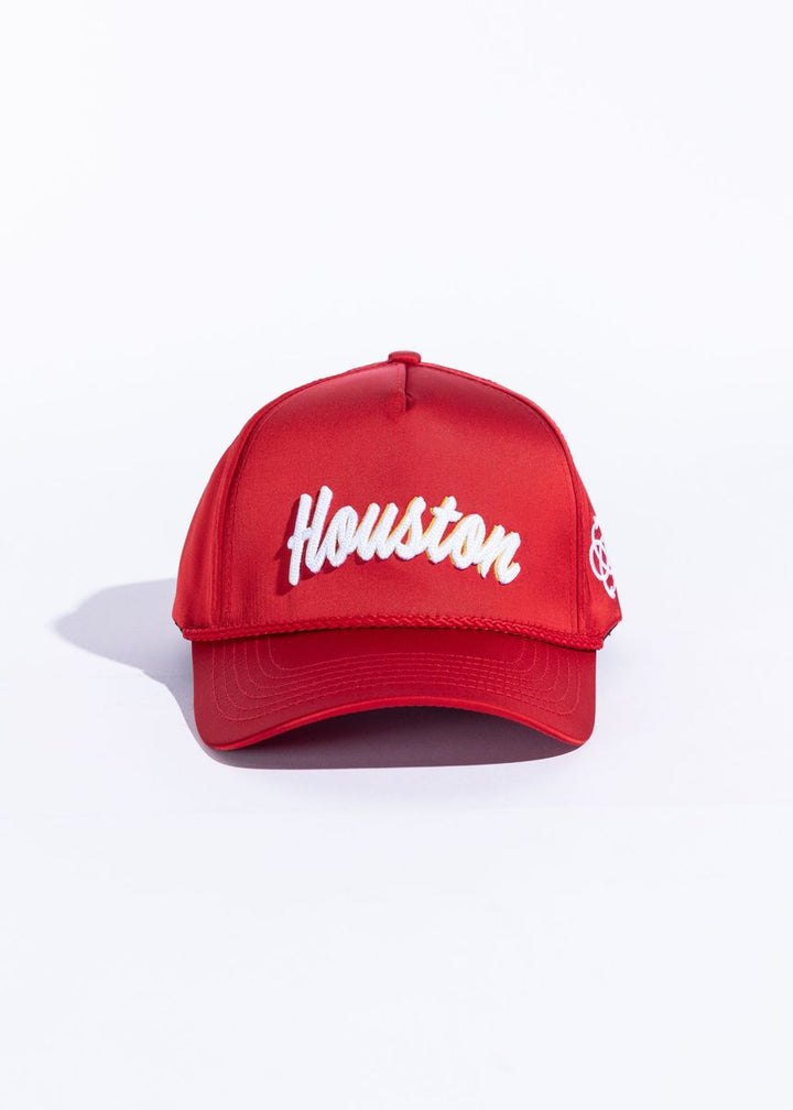 HOUSTON SOUVENIR HAT (SATIN RED)