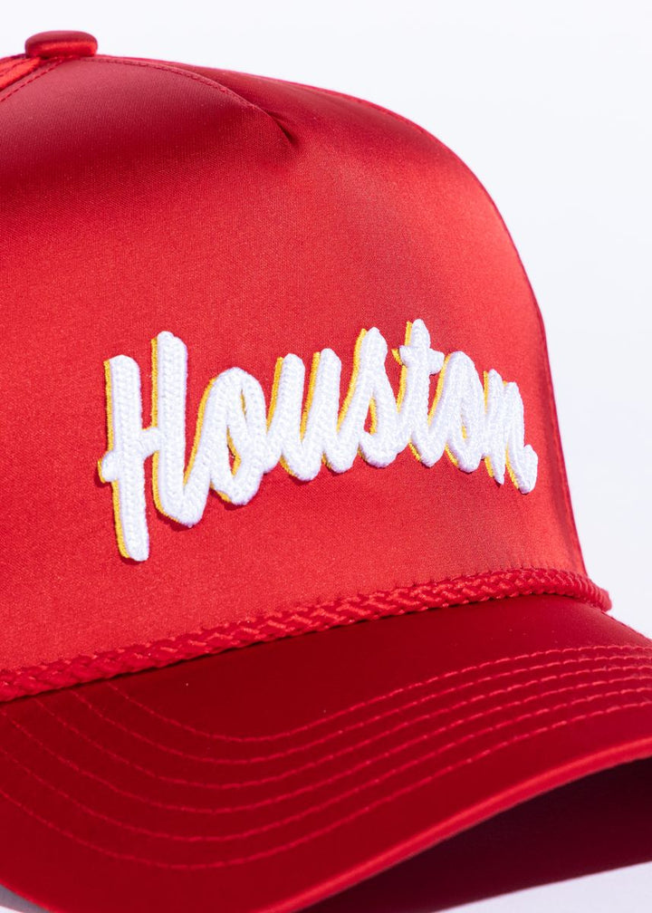 HOUSTON SOUVENIR HAT (SATIN RED)