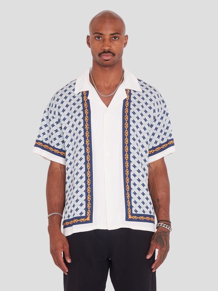 Block Chain Button Down Shirt (White)