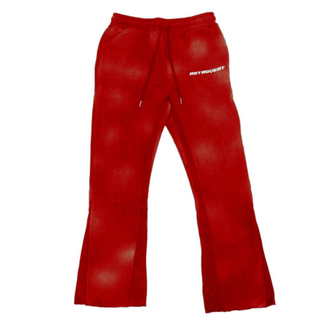 Washed Flare Pants (Red)