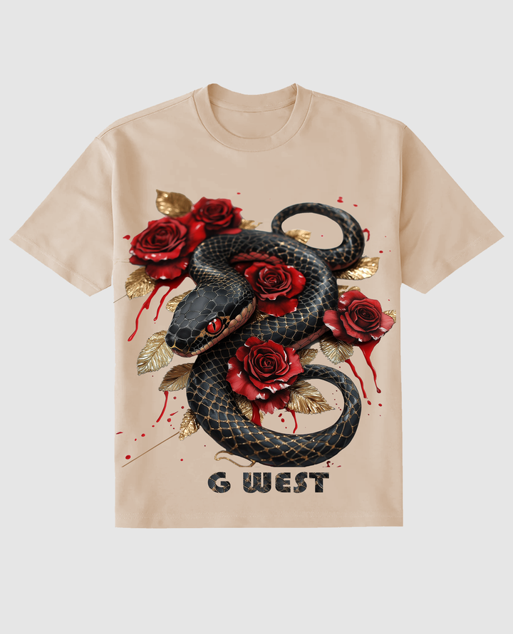 G WEST RHINESTONE SNAKE TEE