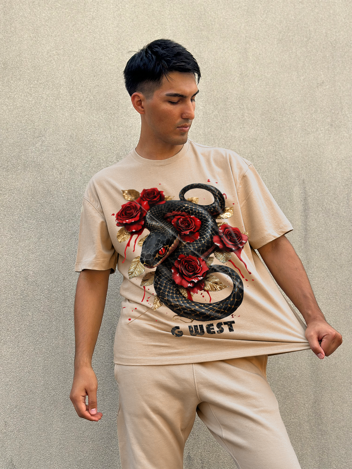 G WEST RHINESTONE SNAKE TEE