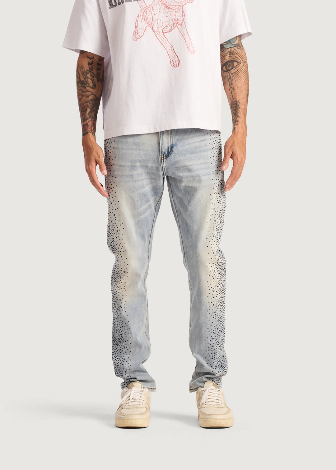 EMBELLISHED FROST DENIM