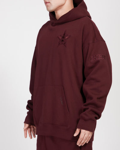 HOUSTON ASTROS NEUTRAL DROP SHOULDER FLC PO HOODIE (WINE)