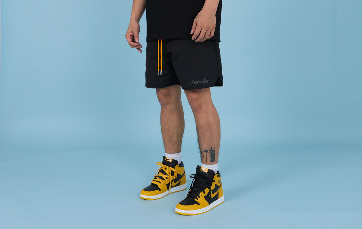 NYLON MONOGRAM SHORTS (BLACK)