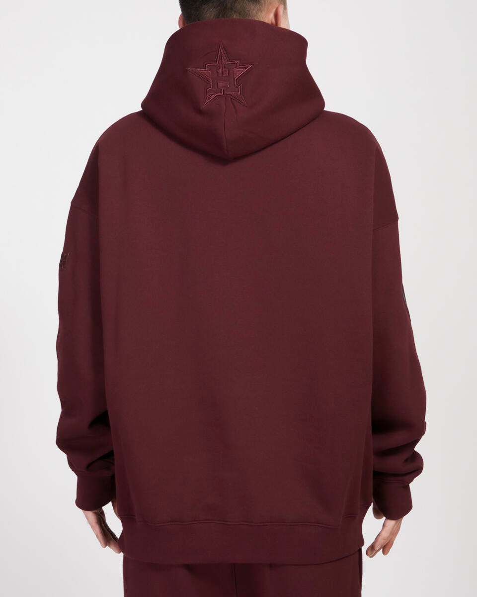 HOUSTON ASTROS NEUTRAL DROP SHOULDER FLC PO HOODIE (WINE)