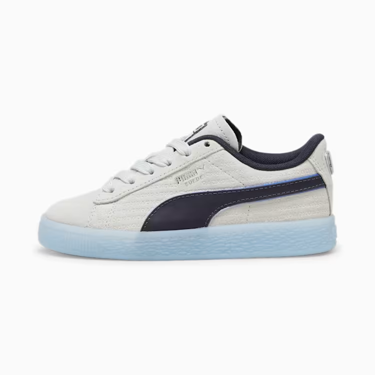 PUMA X PLAYSTATION® Suede Little Kids' Sneakers (Glacial Gray-New Navy)