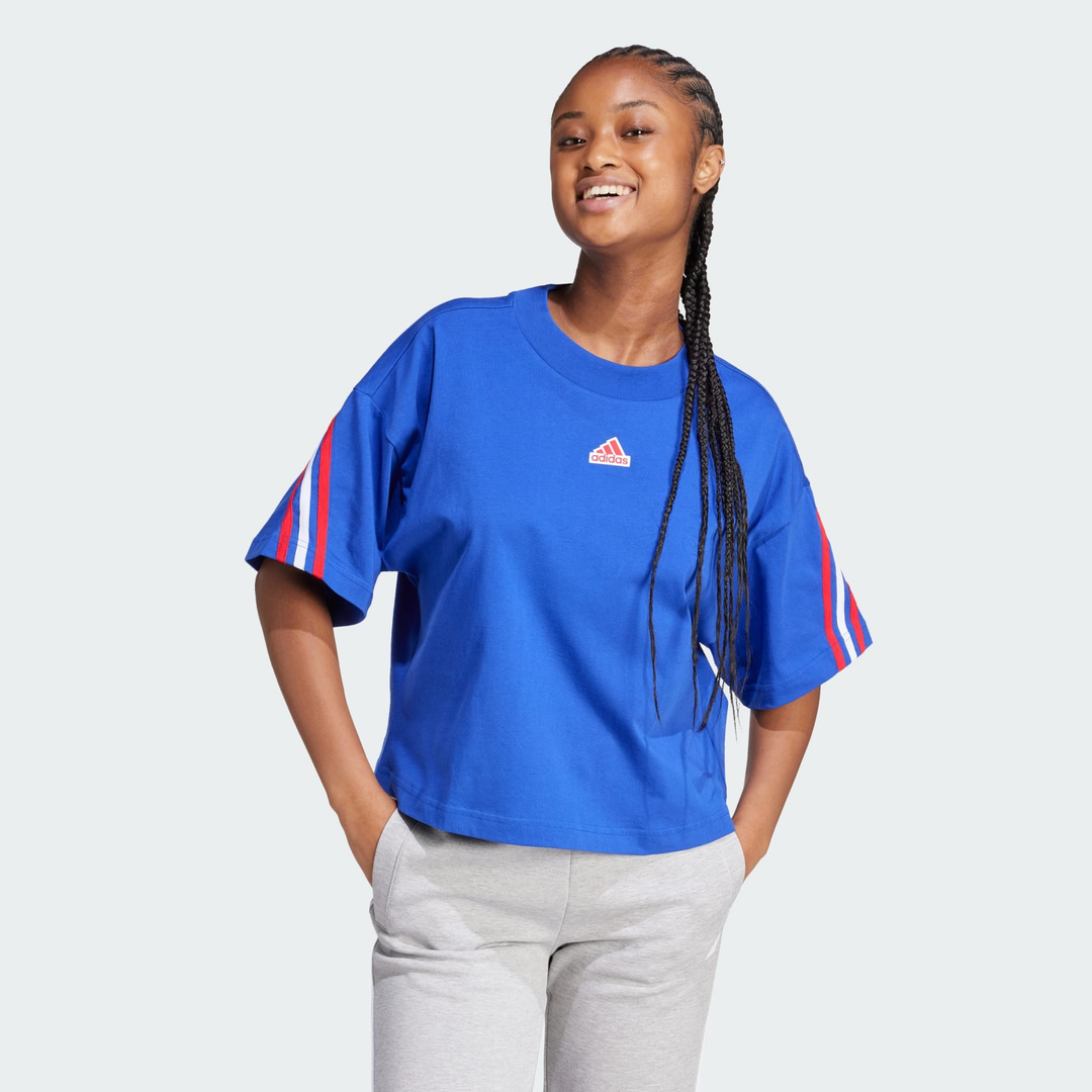 Adidas 3 stripes tee blue online