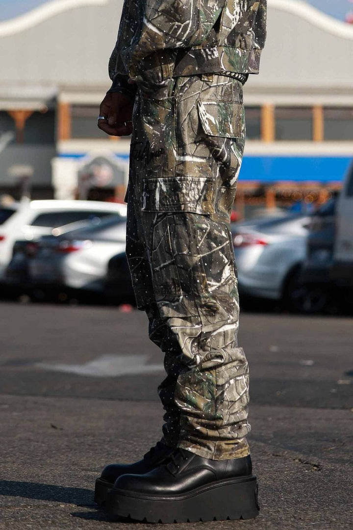 ALLOVER STUD CARGO PANTS