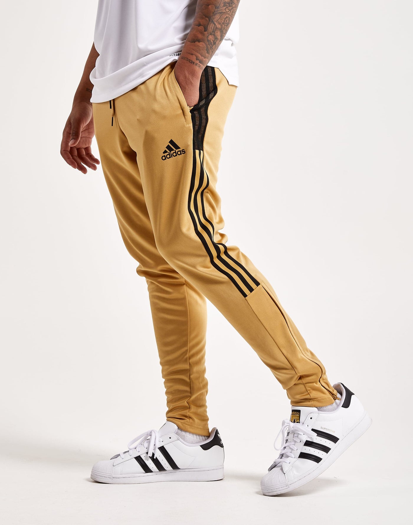MENS ADIDAS TIRO TRACK PANTS (Tan)
