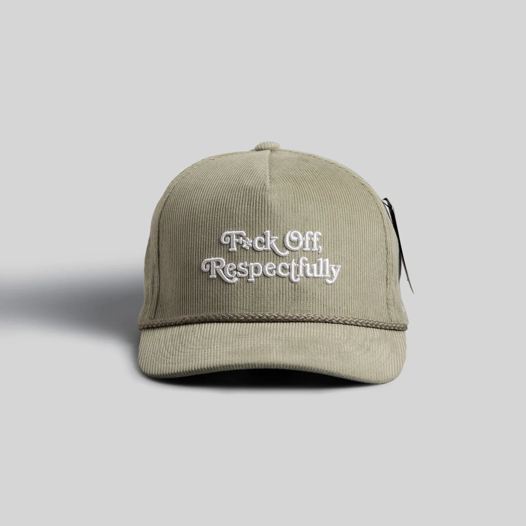 RESPECTFULLY JADE CORDUROY TRUCKER HAT