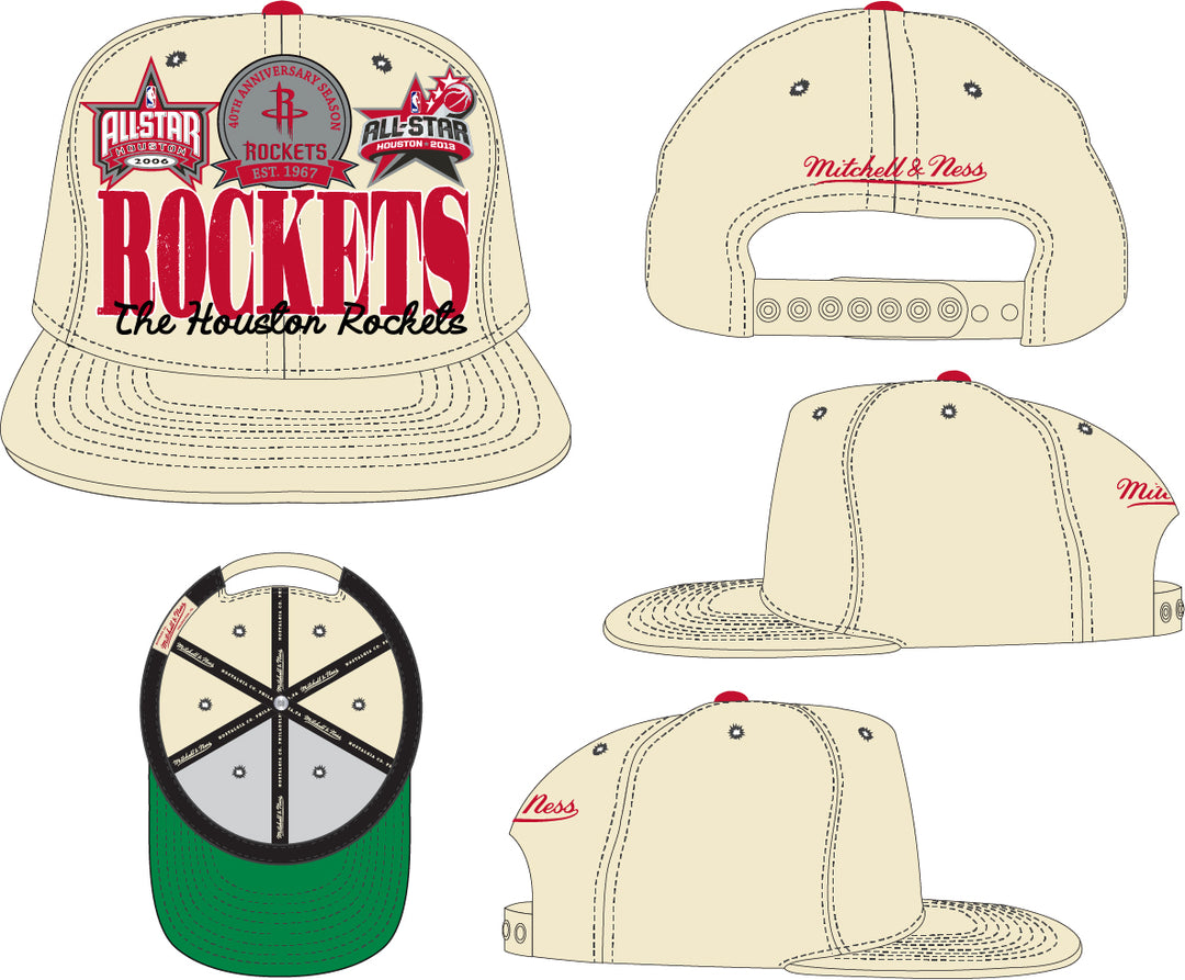 HOUSTON ROCKETS NBA REFRAME RETRO SNAPBACK HWC ROCKETS (Off White)