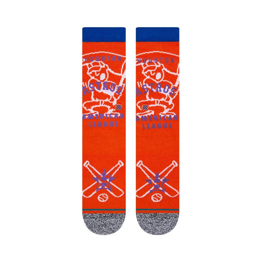 MLB X STANCE HEY BATTER CREW SOCKS (ORANGE)