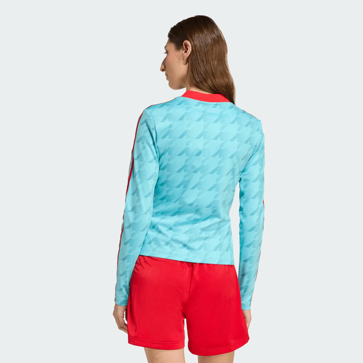 GRAPHIC SOCCER ALLOVER PRINT BODYCON LONG SLEEVE JERSEY