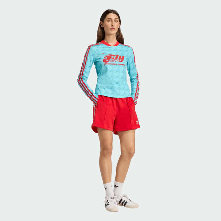 GRAPHIC SOCCER ALLOVER PRINT BODYCON LONG SLEEVE JERSEY