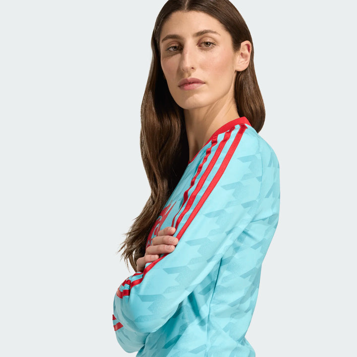 GRAPHIC SOCCER ALLOVER PRINT BODYCON LONG SLEEVE JERSEY