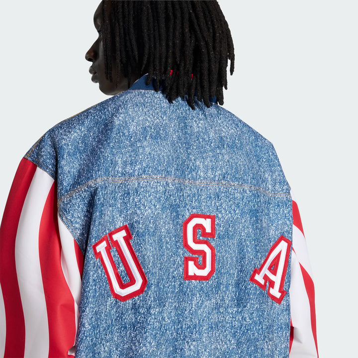 adidas USA DENIM GRAPHIC TRACK TOP