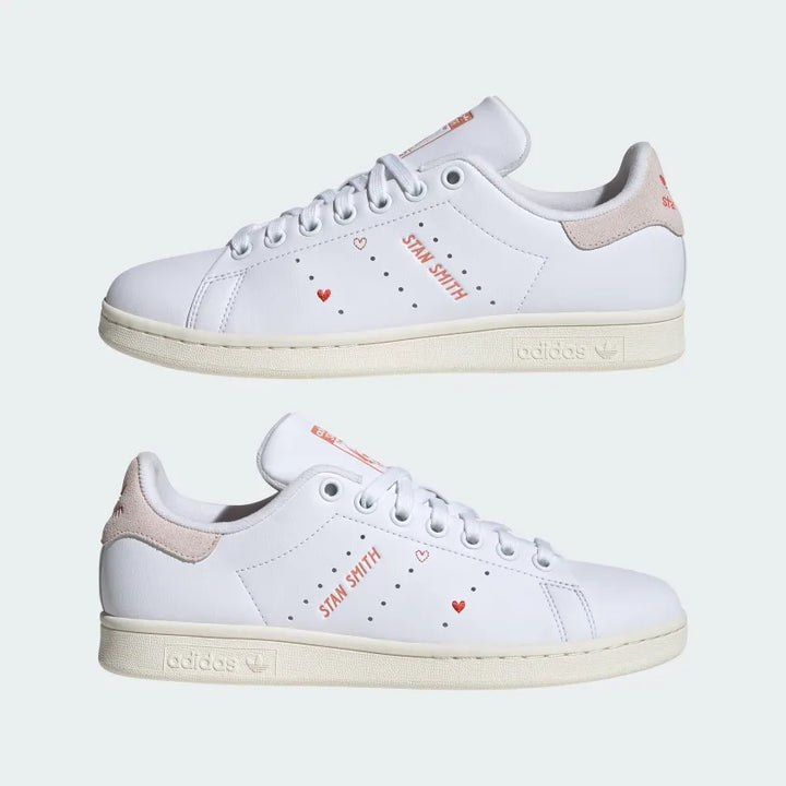 Adidas Stan Smith Women's Shoes -Cloud White / Putty Mauve / Bright Red