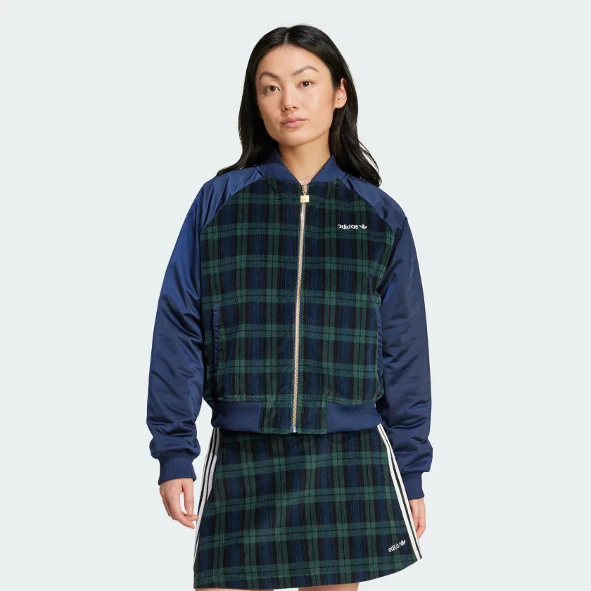 Adidas Women's Tartan Collegiate Jacket - Blue