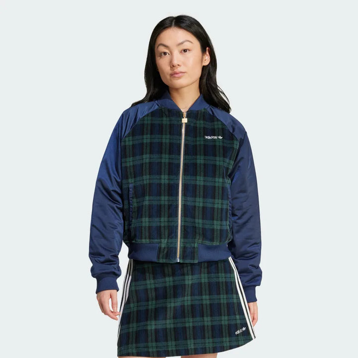 Adidas Women's Tartan Collegiate Jacket - Blue