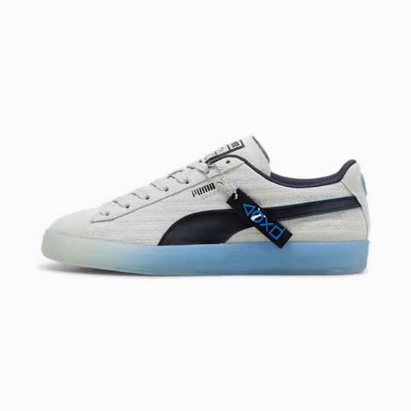 PUMA X PLAYSTATION® Suede Men's Sneakers (Glacial Gray-New Navy)