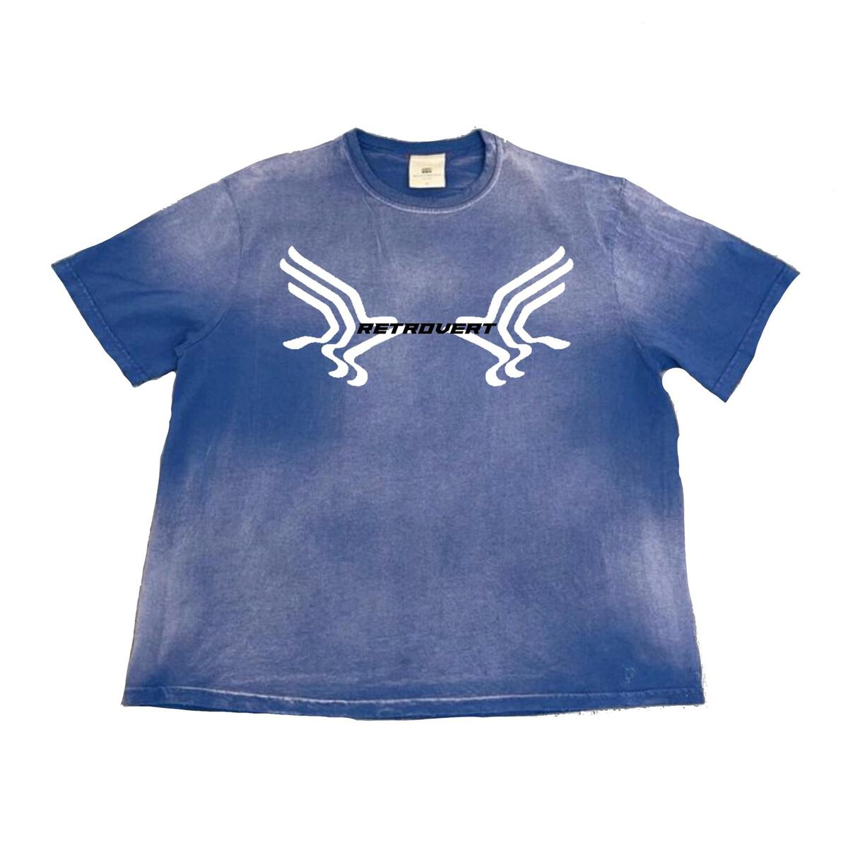 Retrovert Fabric Dyed Wash T-Shirt (Blue)