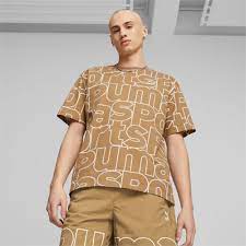 PUMA TEAM Men's Relaxed All-Over-Print Tee (Toasted)