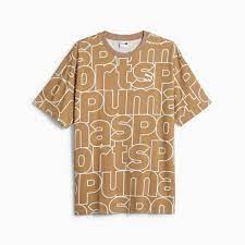 PUMA TEAM Men's Relaxed All-Over-Print Tee (Toasted)