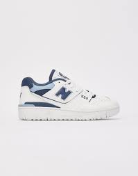 New Balance Women's 550 (White with vintage indigo and light arctic grey)