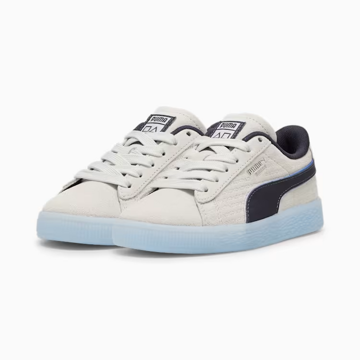 PUMA X PLAYSTATION® Suede Little Kids' Sneakers (Glacial Gray-New Navy)
