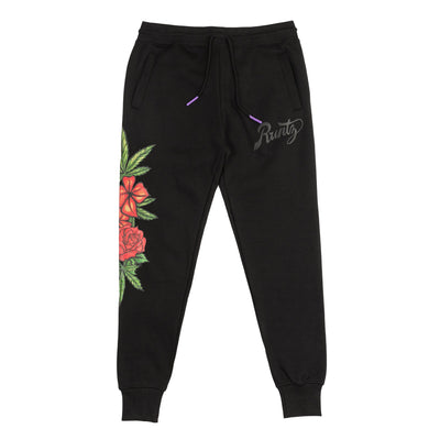 FLORAL RUNTZ JOGGER - BLACK
