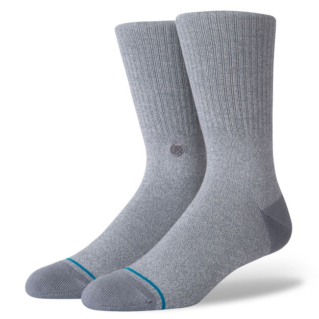Icon Mid Cushion Crew Grey Heather Socks - Stance