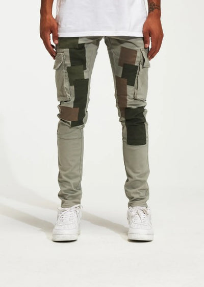 Thena Cargo Denim (Grey Patchwork)