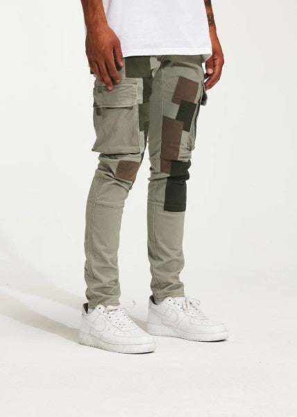 Thena Cargo Denim (Grey Patchwork)