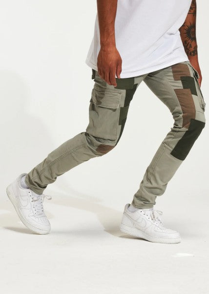 Thena Cargo Denim (Grey Patchwork)