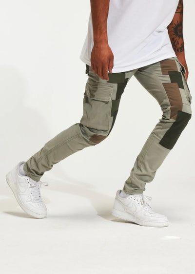 Thena Cargo Denim (Grey Patchwork)
