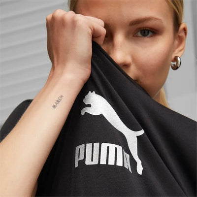 Puma Brand Love Metallic Logo Women's T-Shirt (Black)