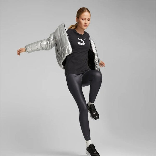 Puma Brand Love Metallic Logo Women's T-Shirt (Black)